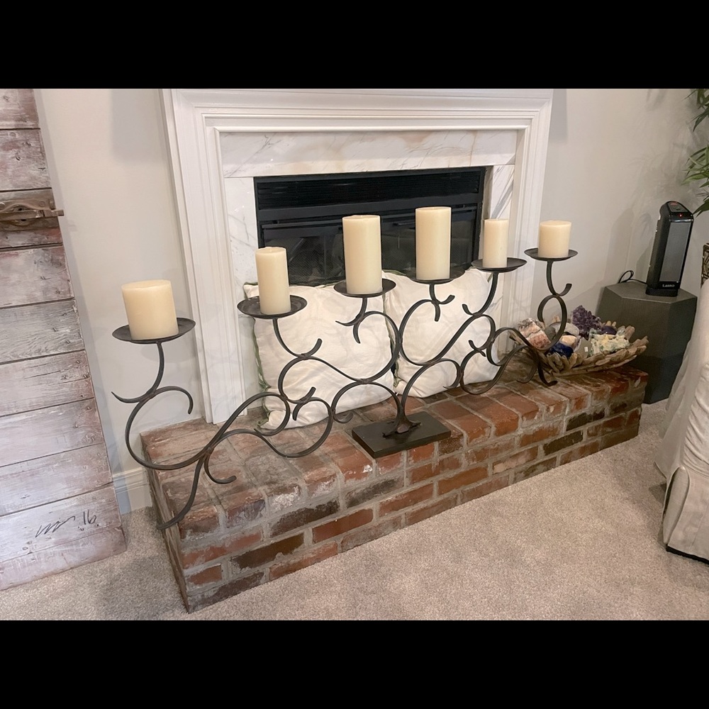 Jan Barboglio- Estancia 6-arm, scroll Candelabra